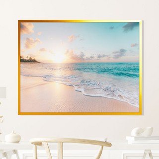세잔느화실 시원한여름휴양지 캔버스그림-4.sunset beach, 골드액자
