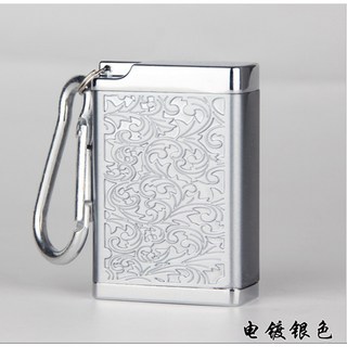 隨身攜帶型煙灰缸鑰匙圈：便攜防風菸灰缸，菸蒂不亂丟，時尚隨身煙灰盒, 銀色繁花, 1個