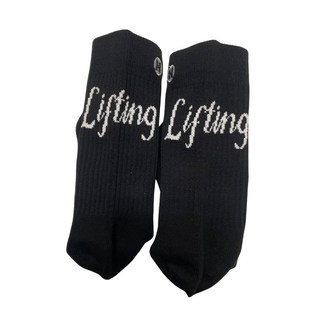 XPODIUM 中筒運動襪 舉重 CROSSFIT 體操 籃球 日常健身適用, Lifting 黑, 1個