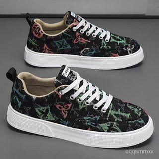 男鞋新款 透氣帆佈鞋 潮流百搭 平底佈鞋 平底防滑闆鞋 運動鞋 潮鞋 老爹鞋 低幫鞋 軟底休閒鞋 港風 韓版 痞帥 O