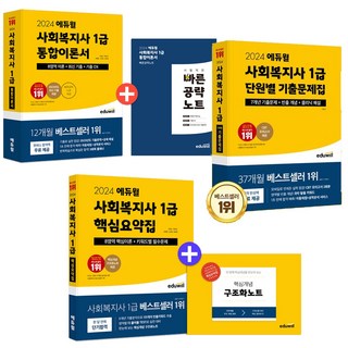 2024 에듀윌 사회복지사 1급 세트 전3권 (핵심요약집+통합이론서+단원별 기출문제집)