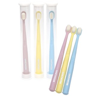 개인싸 강아지 고양이 작은 미세모 칫솔 6개세트, 1세트, 핑크2+옐로2+블루2