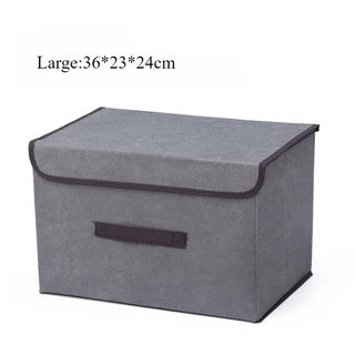 접이식 부직포 보관 상자 회색 가정 용품 의류 속옷 양말, Gray M, 1개