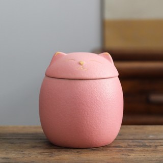 寵物骨灰盒殯葬貓咪火化骨灰墰紀念盒狗狗棺材去世傢放密封防潮 寵物骨灰罈 寵物 骨灰罐 骨灰瓶 毛小孩 紙紮 臨終, 粉色貓咪❤【200ml】, 1個