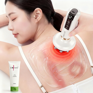 바디사랑 바디케어 괄사 근막 부항 원리 온열 마사지기+젤 세트, 1개, 아이보리+마사지 젤