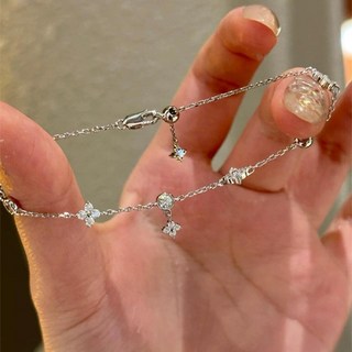 heya.std 銀色精緻細四葉草手鍊 簡約時尚