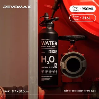 RevoMax 316L 야외 여행 스포츠 진공 플라스크 절연 물병 밀짚이 달린 보온병, 02 ONYX BLACK 950ML, 01 500-1000ml