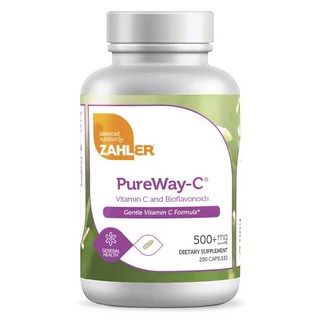 Zahler PureWay 維他命C與生物類黃酮 500+毫克 膠囊, 1個, 250錠