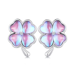 茱亞莉 夢幻幸運草925純銀耳環 四葉草造型耳飾