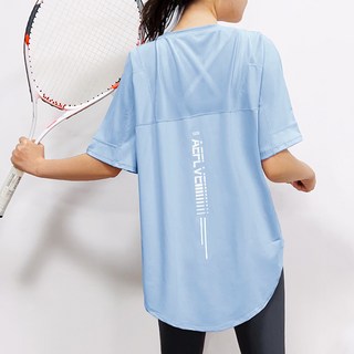 【遮臀顯瘦】瑜伽服 運動T恤 健身服 跑步服 運動上衣 寬鬆短袖 長款加大碼 速乾透氣 夏季訓練 瑜伽跑步健身