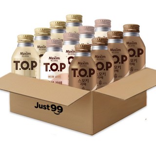 맥심 에스프레소 T.O.P 티오피 라떼 캔커피 3종 4개씩 (마스터라떼+돌체라떼+스모키라떼), 12개, 275ml