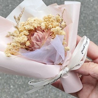 【森林海】迷你永生花束附提袋：教師節/畢業/情人節禮物首選，拍照道具, B13, 1個