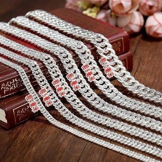 牛鋪飾品 純銀項鏈【雙扣設計】S999純銀男士項鏈 馬鞭鏈 加長款 生日禮物