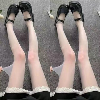 Doly 白絲襪jk白絲黑色連褲襪純欲絲襪防勾絲性感光腿神器顯大腿襪