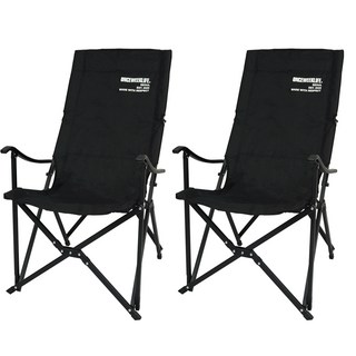 원스위크라이프 캠핑 프레임 릴렉스 체어 특대, 블랙, 2개