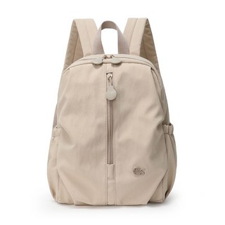 高品質尼龍雙肩包 簡約百搭旅行背包, 卡其色