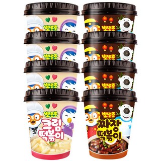 [뽀로로] 짜장2 크림2 (혼합 2종 2개입) 간편한고 맛있는 어린이 떡복이 추추천, 8개, 115g