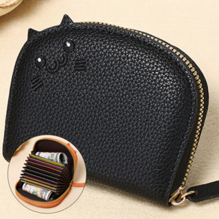 Akatsuki 아코디언 카드지갑 여자 여성 고양이