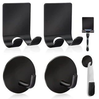 문짝지그 강력한 면도기 거치대 접착 레스 타월 벽 마운트 4 개, 01 BLA4PCS