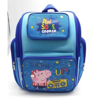 佩佩豬輕量透氣護脊書背包(紅藍)【台灣正版現貨】