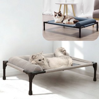 루아리브 반려동물 해먹 침대 캠프 침대 가정용 통기성 사계절, 1개, 루아그레이