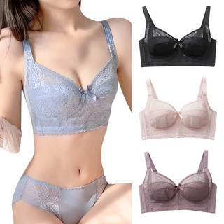 蕾絲超薄大碼調整型內衣 無鋼圈全罩杯內衣 集中收副防下垂 舒適透氣大罩杯內衣
