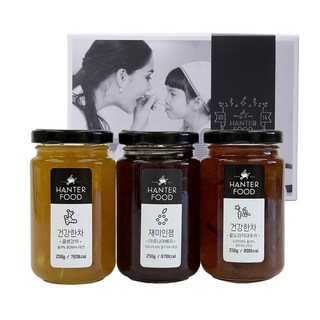 한터식품 국내산 수제 꿀생강차 꿀도라지대추차 아로니아잼 3종 세트, 1세트