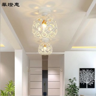 華燈惠 創意水晶餐廳燈三頭 現代簡約飯館吧檯燈 個性網咖過道燈具LED吊燈, 金色吊燈