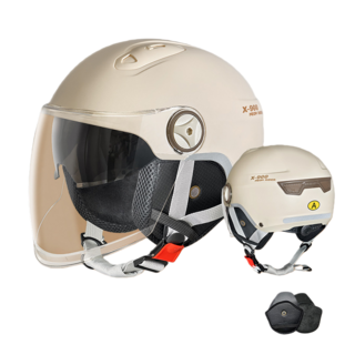 JODDA 오토바이 헬멧 3C 헬멧 안전모 자외선 차단 아동, 이중/길다/노란색