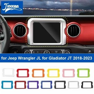 JIDIXIAN 자동차 GPS 네비게이션 장식 커버 스티커 지프 랭글러 JL 글래디에이터 JT 2018 2019 2020 2021 2022 2023 8.4 인치, 5) 주황색