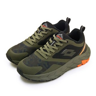 LOTTO 專業郊山戶外防潑水越野健行鞋 CT300系列 綠黑橘 男