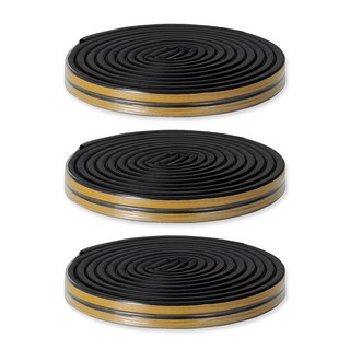 루모리 현관문 문틈 창문 틈새막이 문풍지 9 x 7.5mm 6M, 블랙, 3개