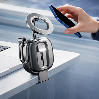 맥세이프 여행용 스마트폰 거치대 휴대용 클립형 비행기 기내 테이블 스탠드, 1개, TR36 - 블랙