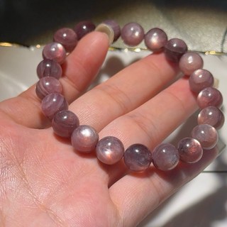B857頂級紫鋰雲母手珠 透料帶眼帶財 天然水晶9.2mm 手圍16.5 紫鋰雲母手珠 現貨實拍