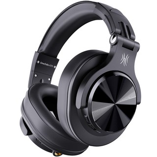 OneOdio A70 무선 유선 헤드셋 72시간 사용 PC 폰 기타 동시연결 Hi-Res DJ 스튜디오 접이식 헤드폰, 블랙