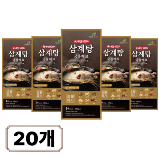 국산 고려 삼계탕재료 한방 백숙재료 100g 티백 닭 오리 약재, 20개