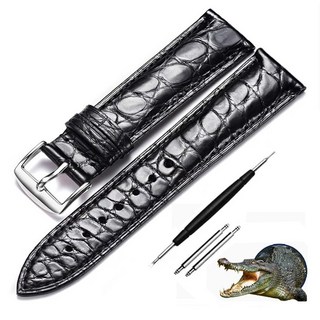 제이에스컴퍼니 리얼 천연 악어가죽 시계줄 스트랩 시계 블랙 브라운 (14mm-22mm)핀버클+공구증정