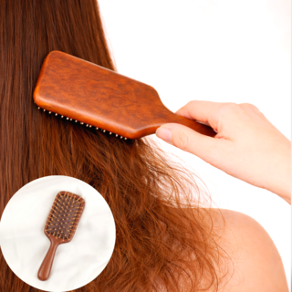 주앙이 엉킨머리 잘푸는 천연원목 헤어브러쉬, 1개, 사각형 우드