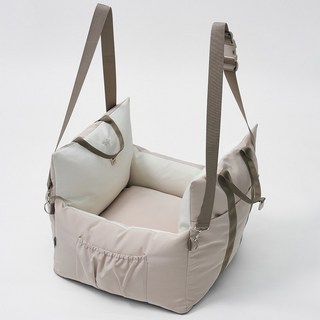 슈퍼펫 강아지 이동가방 차량용 세이프쉴드 카시트, 1개, 아이보리