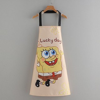烘焙圍裙 咖啡圍裙 日式圍裙 牛仔圍裙 工作圍裙 防水圍裙 圍裙工作服 防油洋氣時尚可愛圍裙微防水防油上班幹, 1個, 106卡通常規款【淺黃】