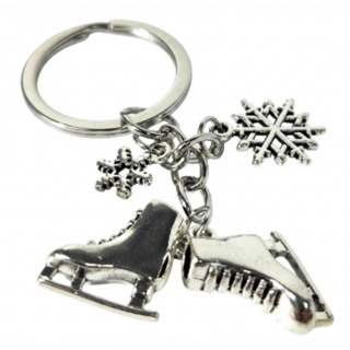 피겨 스케이트 키링 2p 열쇠고리, 2개, 실버