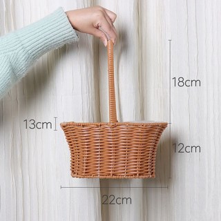 芯苼 手工編織提籃 花藝插花籃 花店包裝籃 藤塑花籃 323313640, D9款 藤塑花籃, 1個