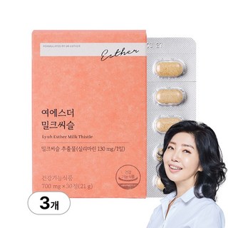 여에스더 밀크씨슬 실리마린 밀크씨슬추출물 260mg 국민영양 프로젝트, 3박스, 30정