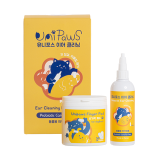 유니포스 강아지 고양이 저자극 이어 클리닝 + 손가락 패드 50p 세트, 150ml, 1세트