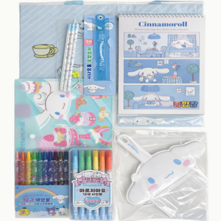 산리오 캐릭터 문구세트 신학기선물 행복세트, 1세트, 스카이(시나모롤)