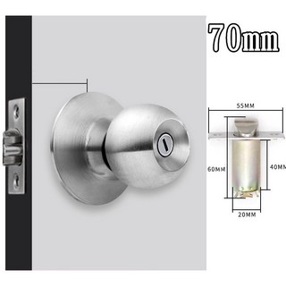慶大鑫 CBX-844 喇叭鎖 無鑰匙 60/70mm 房間鎖 浴廁鎖 圓柱形門鎖 銹鋼磨砂銀587 浴室用, 1個, 70mm