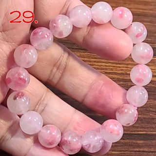 櫻花雨薔薇 薔薇輝石 手鍊 手環 手珠 玉化薔薇石 11mm 天然水晶手鍊，展現優雅氣質