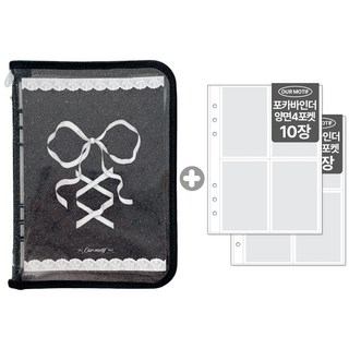 아워모티프 포카바인더 6공 포토카드 바인더 다이어리, 블랙, A5, 20매