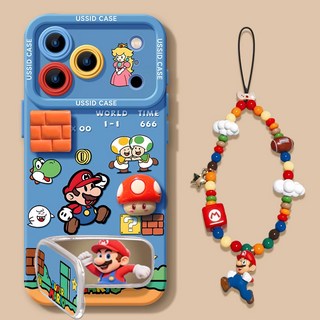 藍色馬里奧蘋果16手機殼新款iphone17promax鏡子支架17air軟殼pro