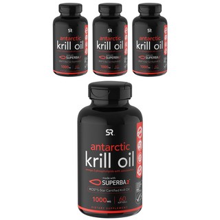 SPORTS RESEARCH Superba2磷蝦油蝦紅素軟膠囊 1000mg, 60顆, 4罐